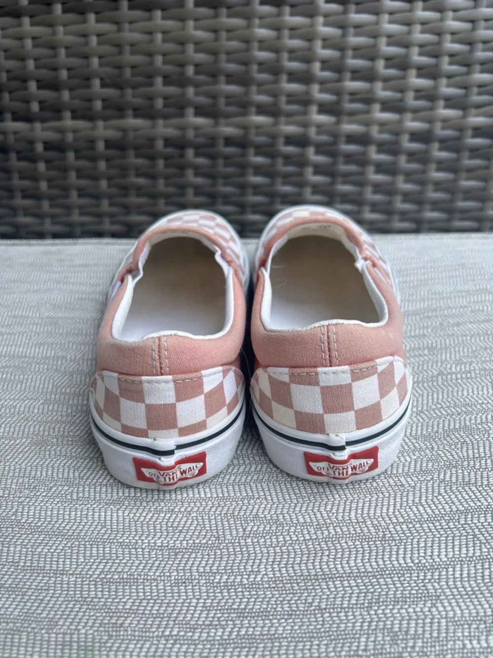 Vans Classic Slip-On mauve pink & white checkerboard unisex sneakers